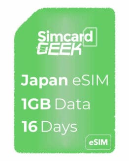 Japan eSIM | 1GB Data | 16 Days | JPY ¥2,260