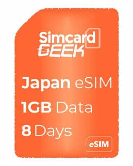 Japan eSIM | 1GB Data | 8 Days | JPY ¥1,920