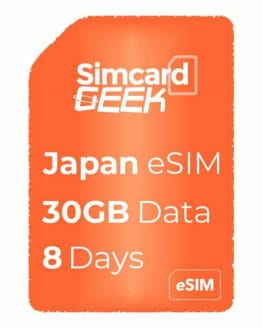 Japan eSIM | 30GB Data | 8 Days | JPY ¥3,200
