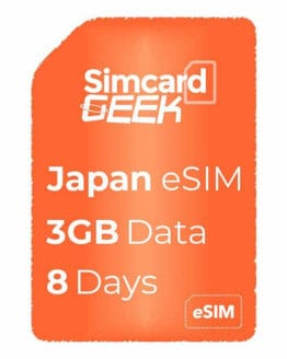 Japan eSIM | 3GB Data | 8 Days | JPY ¥2,340