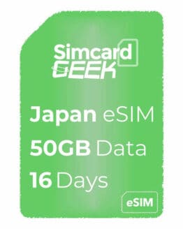 Japan eSIM | 50GB Data | 16 Days | JPY ¥3,900